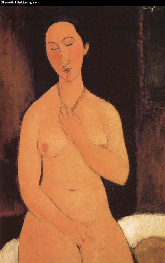 Amedeo Modigliani Seated unde with necklace